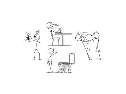 Stick Figures Depicting Acts of Hygiene and Cleanliness