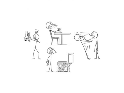 Stick Figures Depicting Acts of Hygiene and Cleanliness